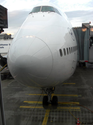 Lufthansa Jumbo Jet (747) at Frankfurt Airport.