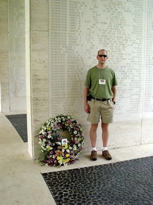 Doug at the Wall of the Missing, Manilla American Cemetery, P.I.