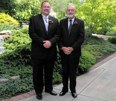 Son David and me at Bonnie's wedding.