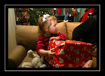 Opening presents on Christmas Eve