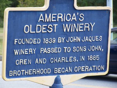 Sunday's Day Trip:  America's (!!) Oldest Winery