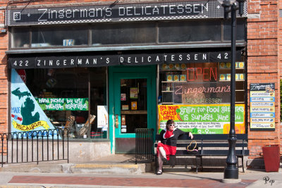 Zingerman's and the Woman with the Red Dress On