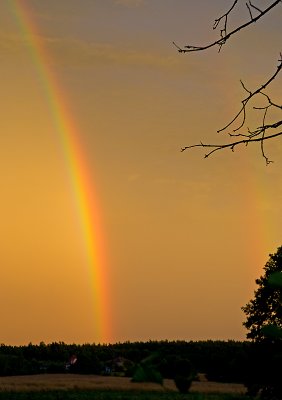 Double Rainbow At Sunset