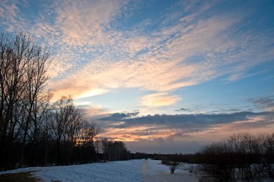 Winter Sunset Near Bug River