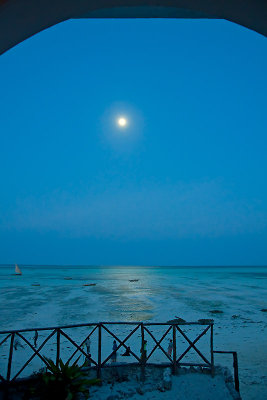 Moon Over Low Tide Ocean