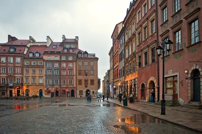 Old Town Square At Rainy Afternoon