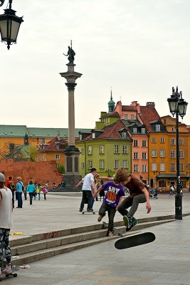 Skateboarders On Royal Castle Square