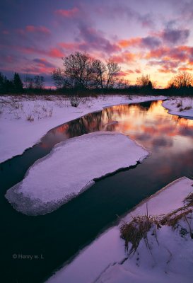 Winter Sunset on a small creek #2