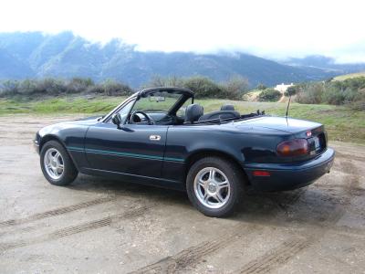 With the Miata overlooking Carmel Valley