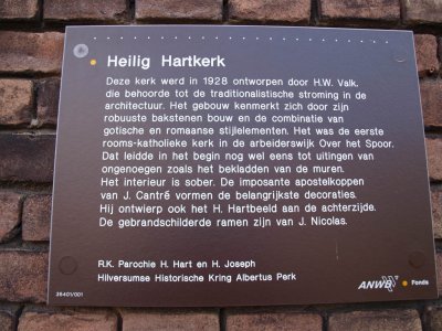 Hilversum, RK heilig hart kerk info, 2008.jpg