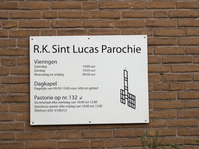 Amsterdam, RK st Lucaskerk bord, 2008
