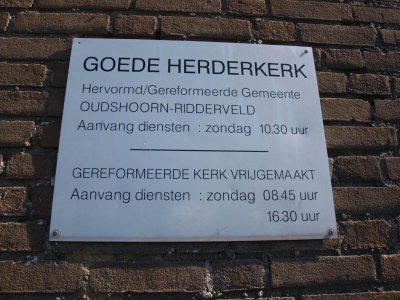 Alphen ad Rijn, geref kerk vrijgem Goede Herder bord, 2008.jpg