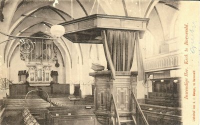 Barneveld, NH kerk interieur, circa 1900