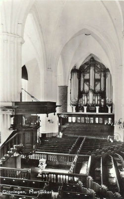 Groningen, interieur Martinikerk, circa 1960