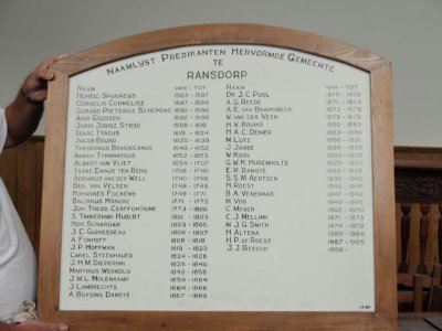 Ransdorp, NH kerk predikantenbord, 2007