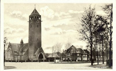 Enschede, Ned geref kerk en Lasondersingel, circa 1943