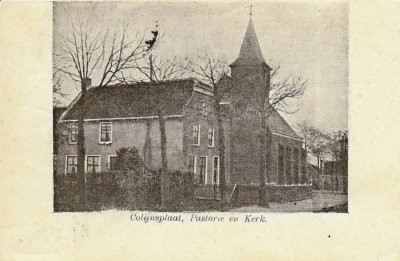 Colijnsplaat, Pastorie en kerk, circa 1920 l.jpg