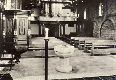 Oldeberkoop, Kerk interieur, circa 1960