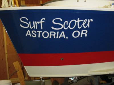 Stern lettering, in the shop.  From Action Signs, easy and quick.