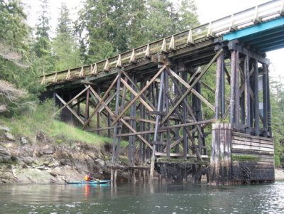 At times, a bit of current under the bridge; here is Greg from N. Saanich.