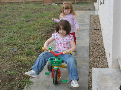 Eileen on Josh's bike.