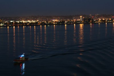 Police boat approaches