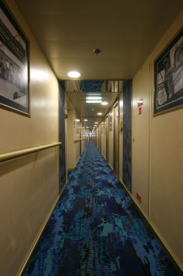 Loooong hallway.  Our cabin is at the end