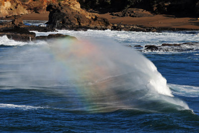 Rainbow Waves at Oregon Coast, 12/26/09