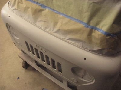 Cab covered in high build primer