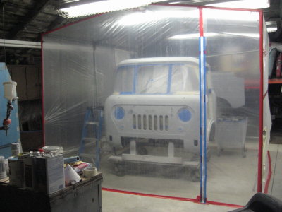 Ready for paint in the home-built paint booth