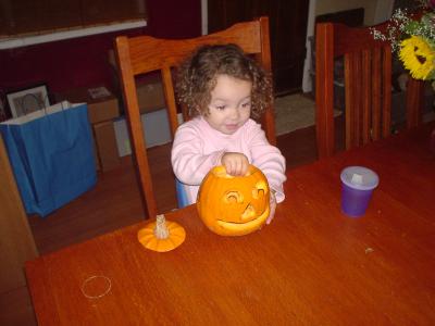 Leila and her pumpkin