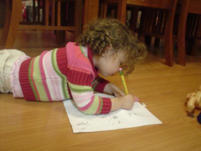 Leila doing her homework