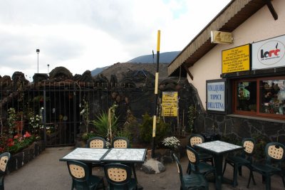 The cafeteria at where the lava stopped in 2001