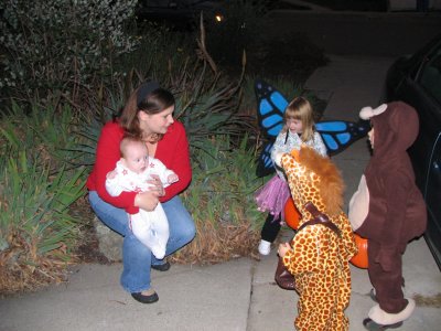 Butterfly princess, giraffe, monkey, and little Elvis