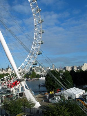 London - View from hotel room of the London Eye