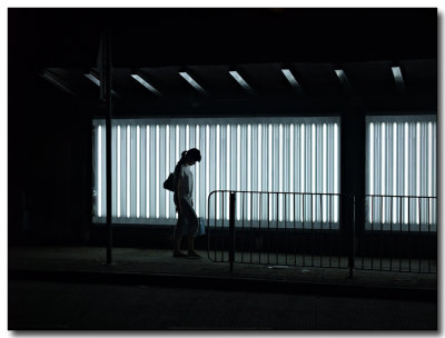 bus stop 11:17 pm ...