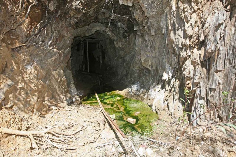 Mine Shaft with Rails for Ore Cars