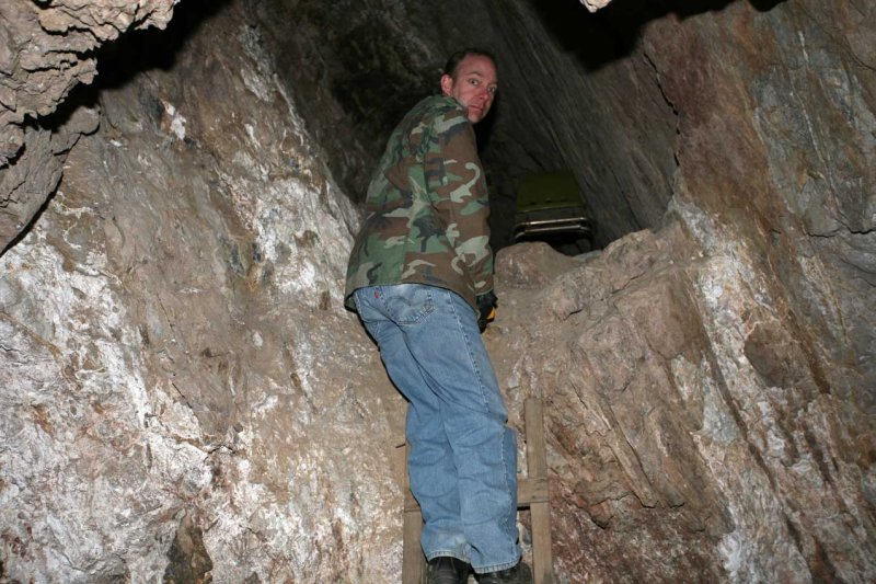 Jay Climbing to Upper Tunnel