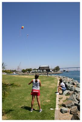 Flying Kites at Seaport Village