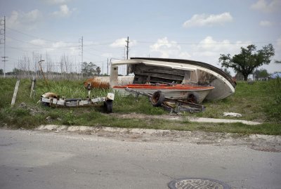 Abandoned boats near the Industrial Canal.