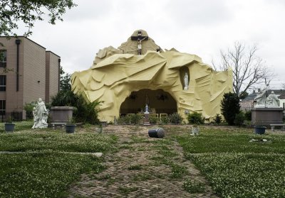 Catholic grotto, damaged by Katrina.