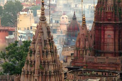 Temple spires, Manikarnika ghat, Varanasi.