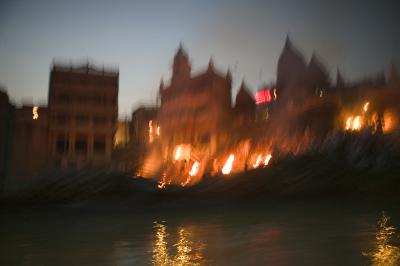Manikarnika cremation ghat, 7 a.m., Varanasi.