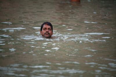 Swimming in the Ganges, Varanasi.