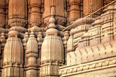 Detail of temple carvings, Varanasi.