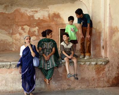 Family visiting Amber Fort, Amber.