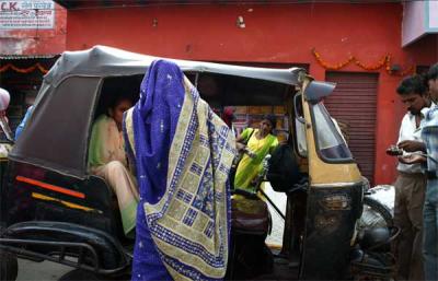 Women with auto rickshaw, Jaipur.