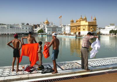 Bathing in the lake, Golden Temple, Amritsar.
