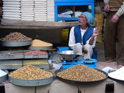 Grain seller, Pushkar.