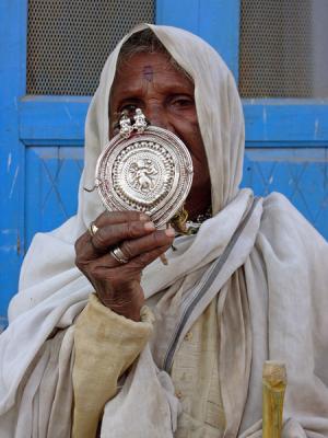 Pilgrim with medallion, Pushkar.
